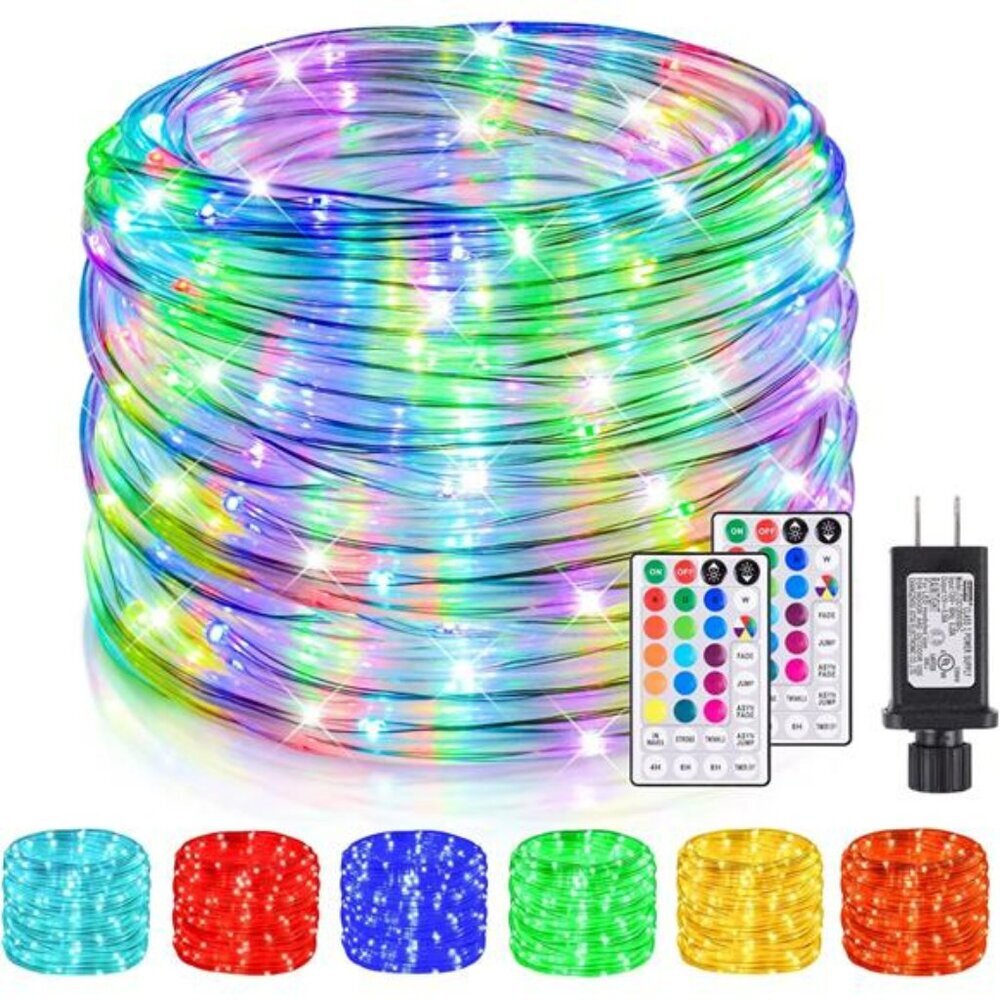 99ft LED Rope Lights Outdoor Indoor Waterproof 18 Color Changing with Remote